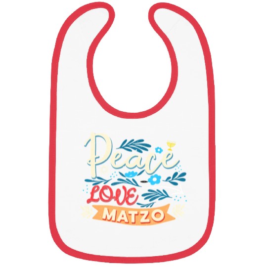 Passover Peace Love Matzo Funny Seder Jewish Holid Bibs