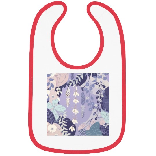 Wisteria Pattern, Japanese Kimono Fabric Pattern Bibs