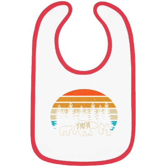 Papa Bear With Three Bear Cubs Bibs