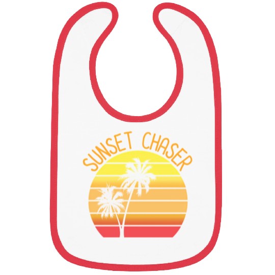 Sunset Chaser Beach Vacation Palm Tree Sand And Su Bibs