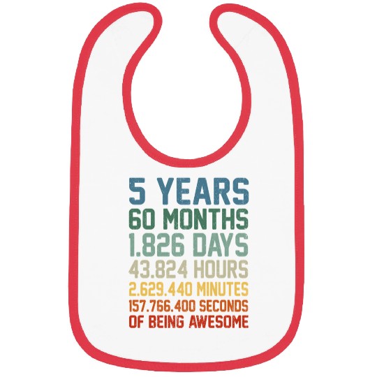 5Th 5 Being Awesome Anniversary Bibs