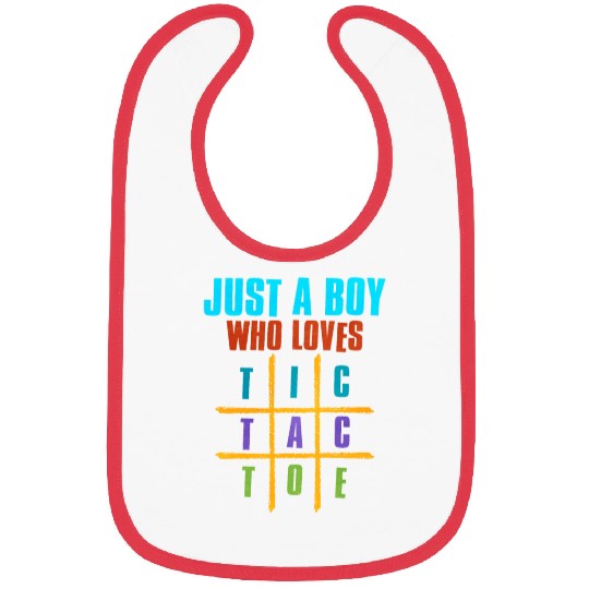Just A Boy Who Loves Tic Tac Toe Bibs