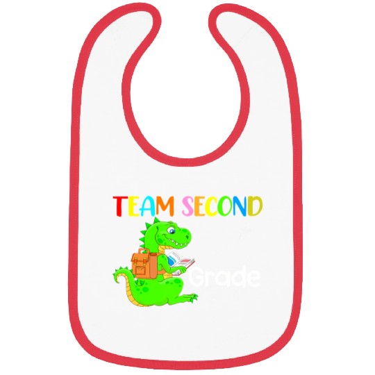 MB35 Team 2nd Grade Dinosaur Back To School Teache Bibs