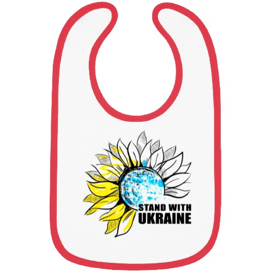 Sunflower Ukrainian Flag I Stand With Ukraine Ukra Bibs