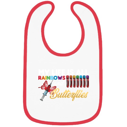 Reaction Glass Butterfly Rainbow Phlebotomy Labora Bibs