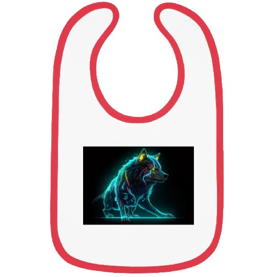 Neon Moon Wolf Bibs