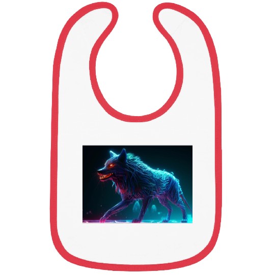 Neon Fur Wolf Bibs