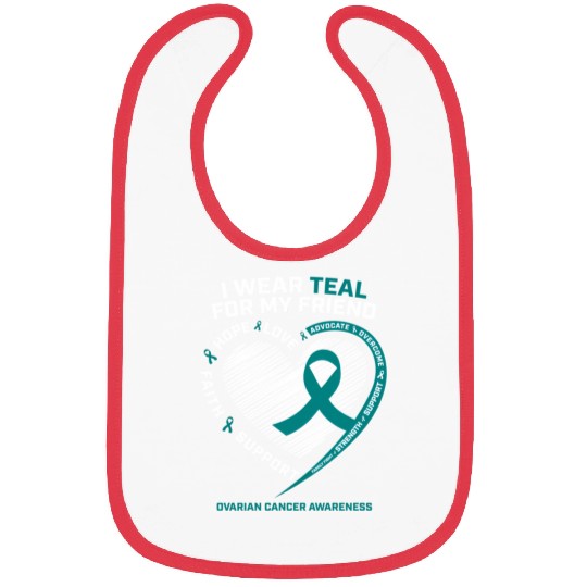 Teal Ribbon Ovarian Cancer Awareness Friend Bibs