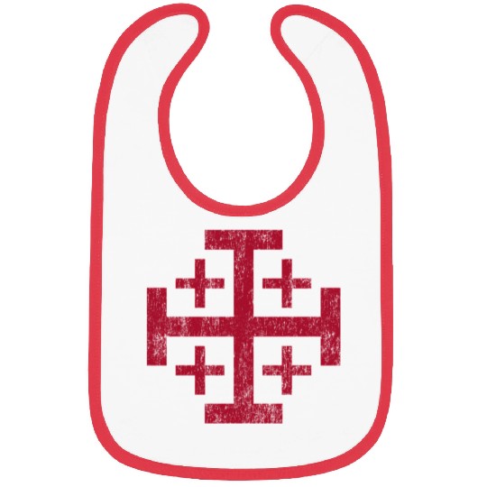 Distressed Jerusalem Cross Knights Templar Bibs
