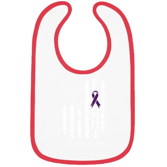 Chiari Malformation Warrior Us Flag Bibs