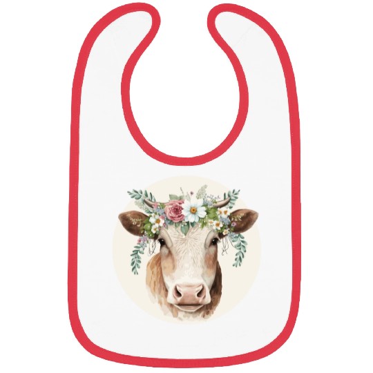 Cottagecore Cute Cow Ox Farm Animal Pet Calf Bibs