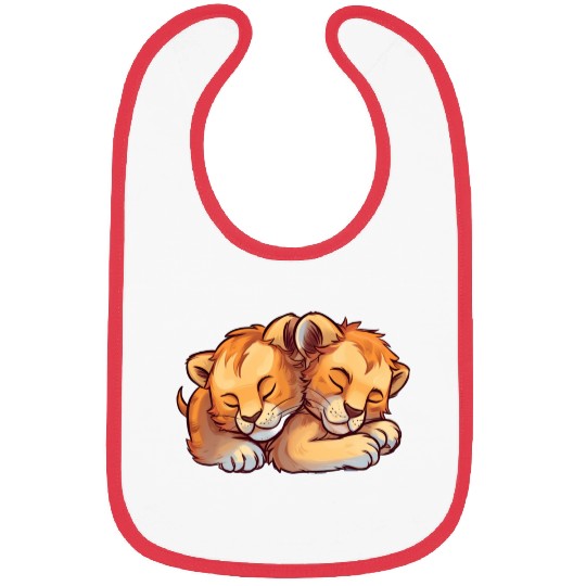Sleeping Lion Cubs Bibs