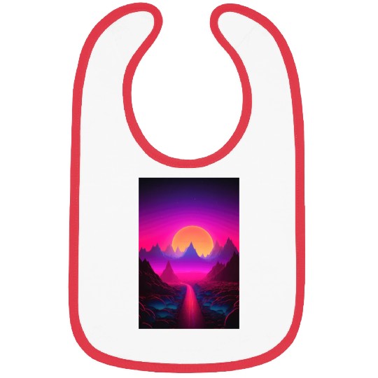 Luminous Peaks: Synthwave Serenity Bibs