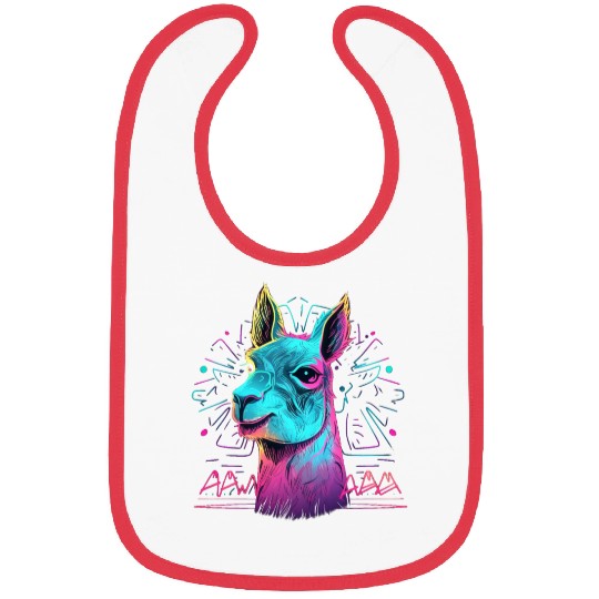 Colorful neon Llama Bibs