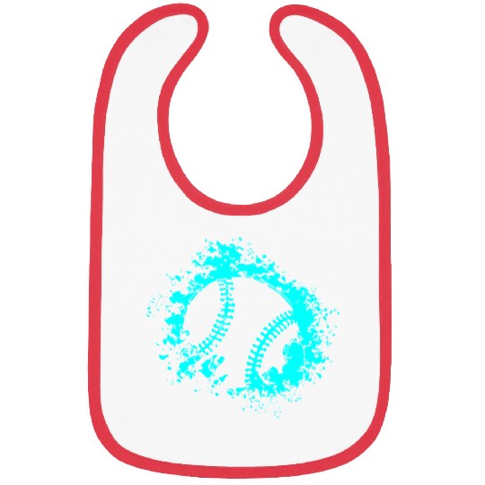 Softball Distressed Ball Teal Black Bibs