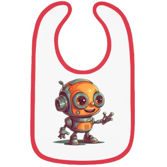 Cute waving robot illustration technology friendly Bibs