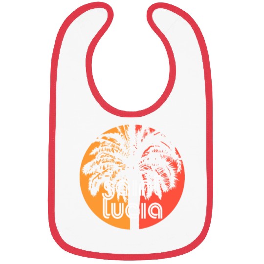 Saint Lucia Artistic Vacation Souvenir Palm Tree Bibs