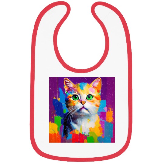 Oil Painting Style Cat Portrait Design for Cat Bibs