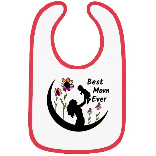 LGBTQ Mother's Day, Best Mom Ever, Lesbian Flag Bibs