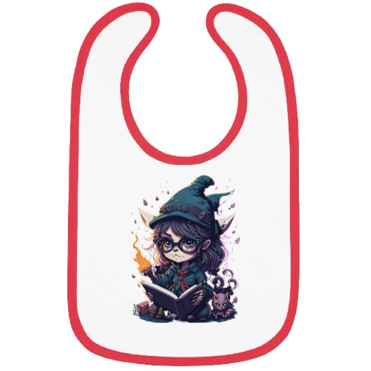 Cat reading book Bibs