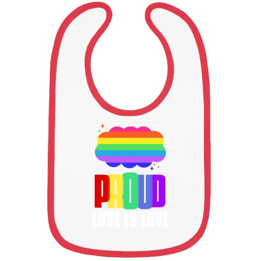 Proud LGBT Bibs Love is Love Bibs Rainbow Flag