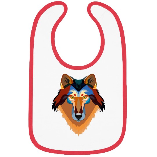 Orange wolf Bibs