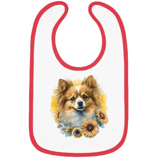 Cute Pomeranian Sunflower Dog Breed Pet Puppy Bibs
