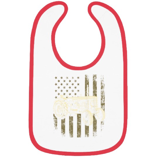 Patriotic Tractor American Flag Tractor Farmer Bibs