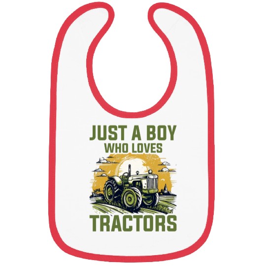 Farm Lifestyle Just A Boy Who Loves Tractors Bibs