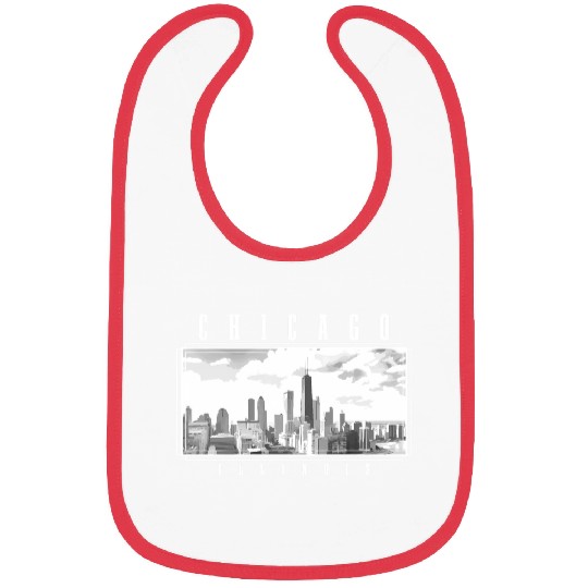 Chicago Illinois yline Pride Black White Chicago Bibs
