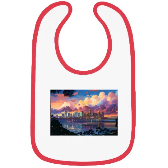 Anime Honolulu A Vibrant Anime Inspired Skyline Bibs