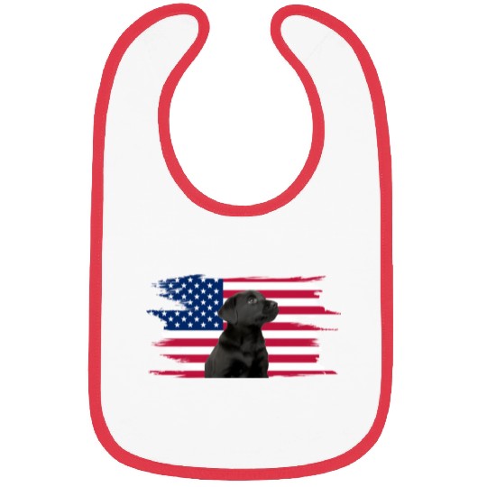 American Flag Dog Black Lab Puppy Bibs
