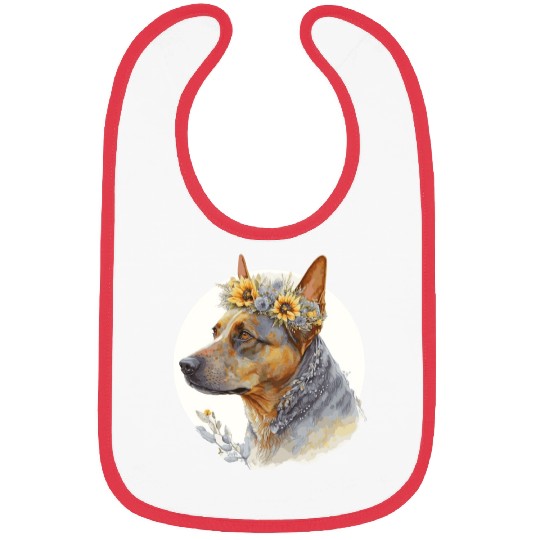 Cute Australian Cattle Sunflower Dog Breed Pet Pup Bibs