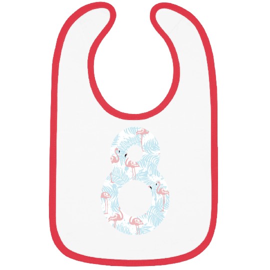 8 T Shirt8 Flamingo Pattern Number Bibs