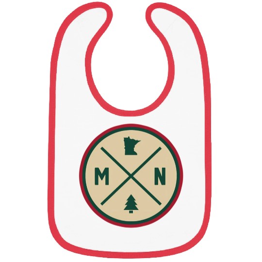 Minnesota Mn Circle Patch Red And Green Bibs