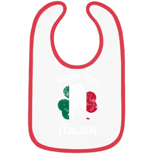 Distress Kiss Me I'M Italian St Patrick'S Day Bibs