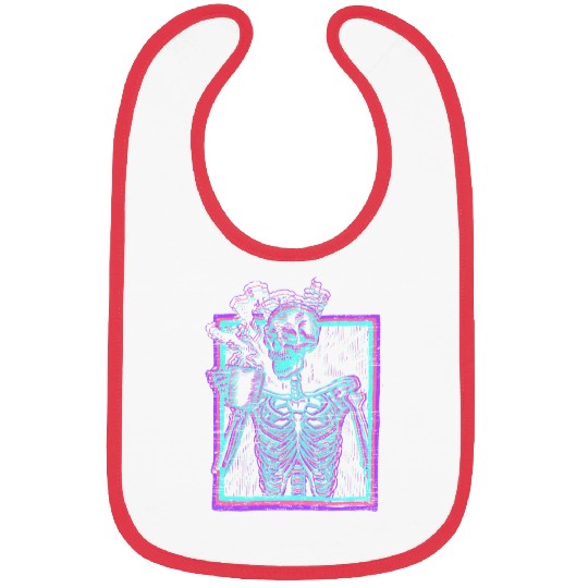 Distressed Synthwave eleton Vaporwave Smiling Bibs