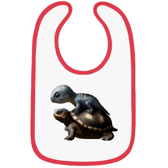dinosaur on turtle Bibs