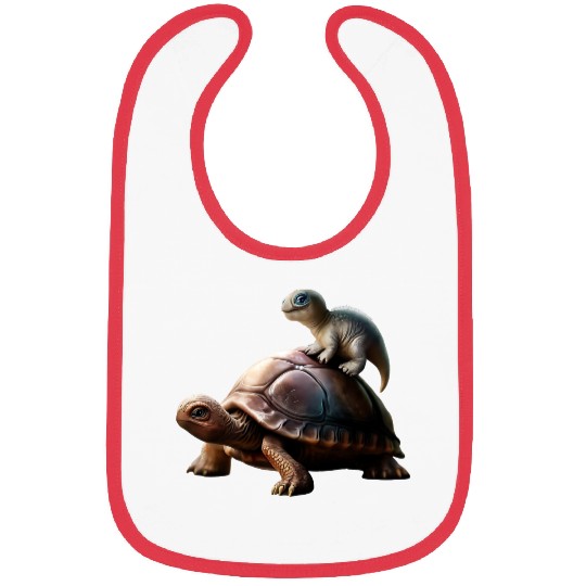 dinosaur on turtle Bibs