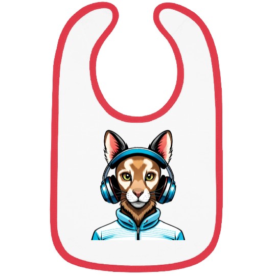 Cool rabbit with headphones Bibs