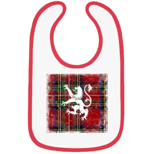 Scottish Tartan Red Plaid Scotland Lion Royal Bibs