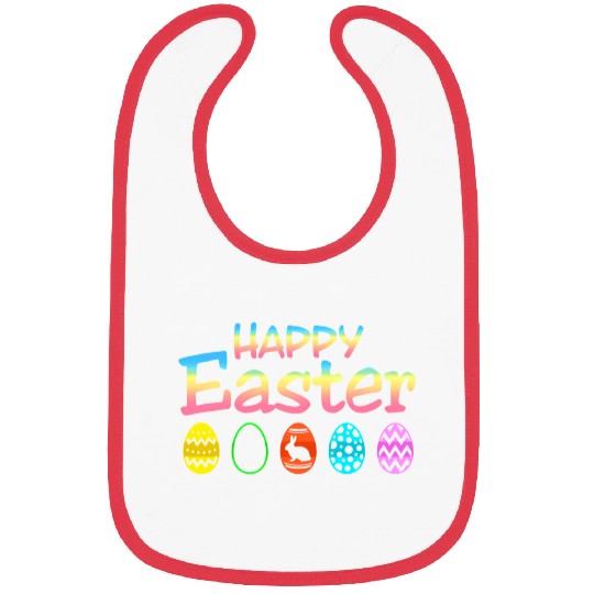 Happy Easter Bunny Colorful Eggs Perfect For Bibs
