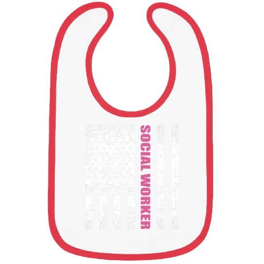 Social Worker US Flag USA Stars and Stripes Bibs