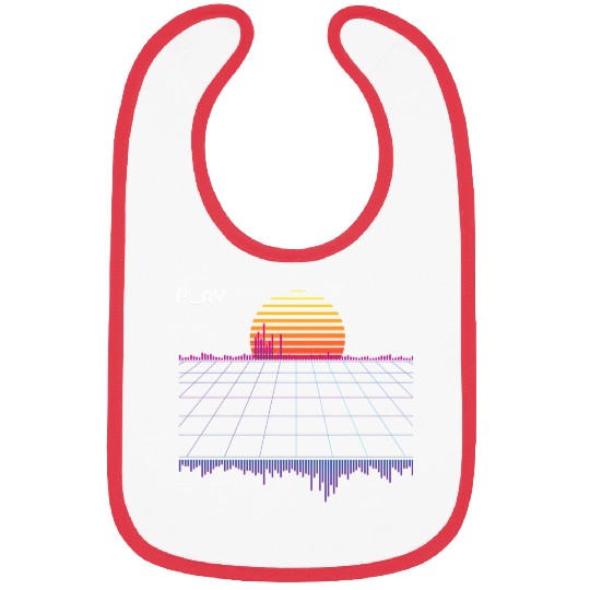 Outrun Synthwave Retrowave Wave Sunset Aesthetic Bibs