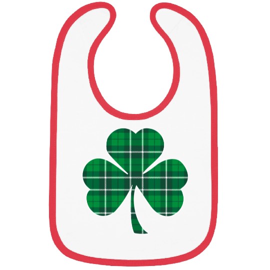 St Patric Day Irish Green Buffalo Plaid Shamrock Bibs