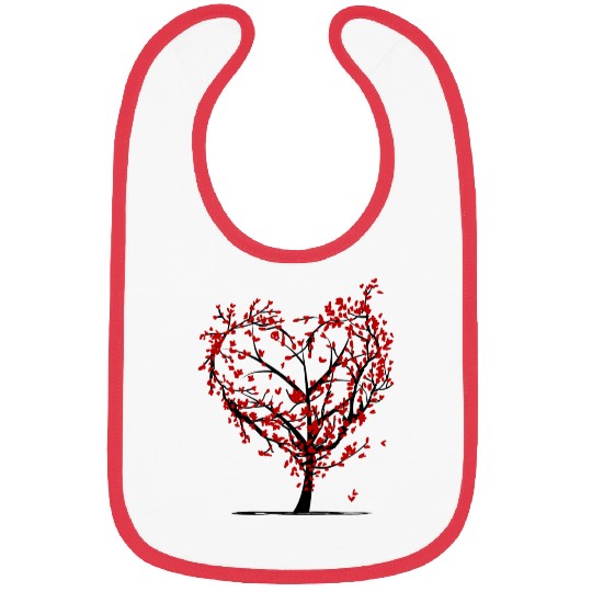 Red and Floral Heart Bibs