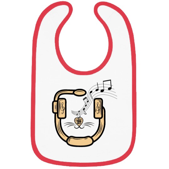 Music And Cat Lover Graphic Bibs