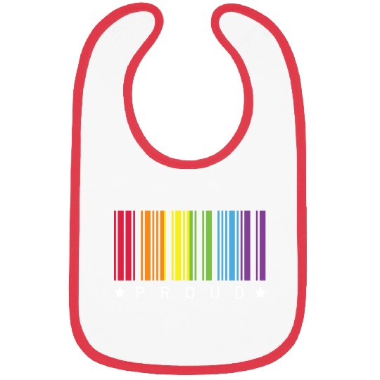 Proud Star Rainbow Barcode LGBTQ Pride Month Gift Bibs