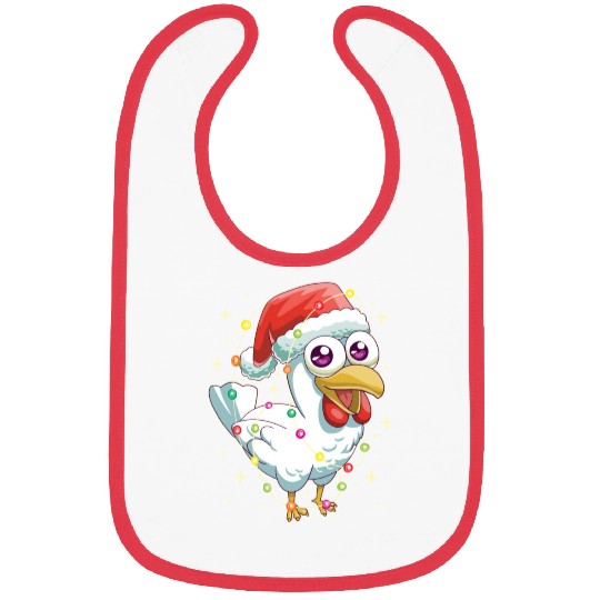 Christmas Lights Chicken Santa Xmas Deer Magic Bibs