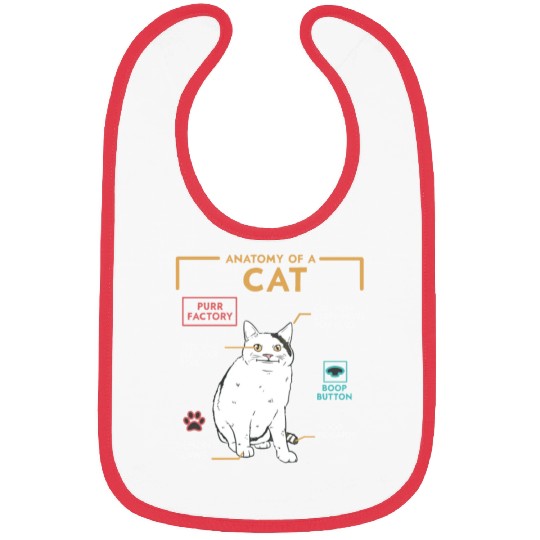 Funny Weird Cat Meme Smiling Anatomy of A Cat Bibs